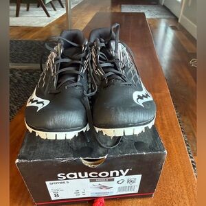 Saucony Black and White Spitfire 5 Track Shoes